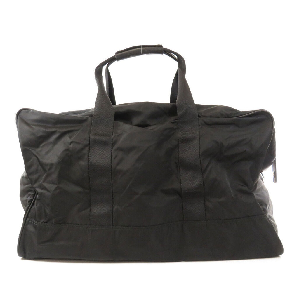 Prada Duffle Saffiano Boston leather Tessuto Travel Bag Black